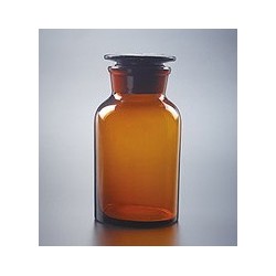 Бутыль 125 мл, темное стекло, широкое горло, притертая крышка (Китай))