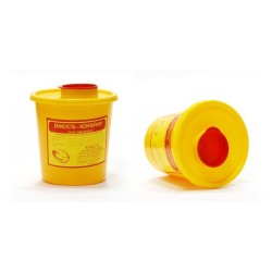 Контейнер 1л  для сбора использованного одноразового инструмента, цвет желтый