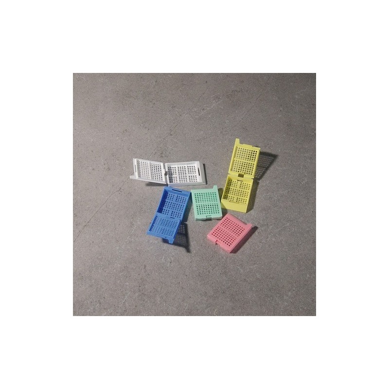 Кассета гистологическая с квадратными отверстиями, зеленая