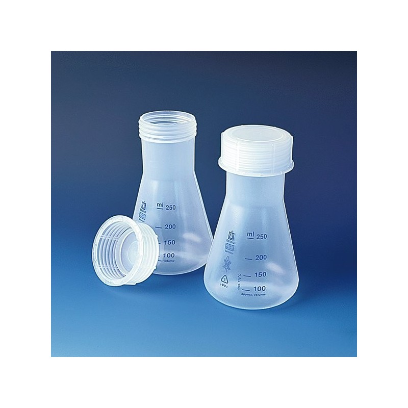 Колба коническая 1000мл РР с закр.крышкой со шкалой
