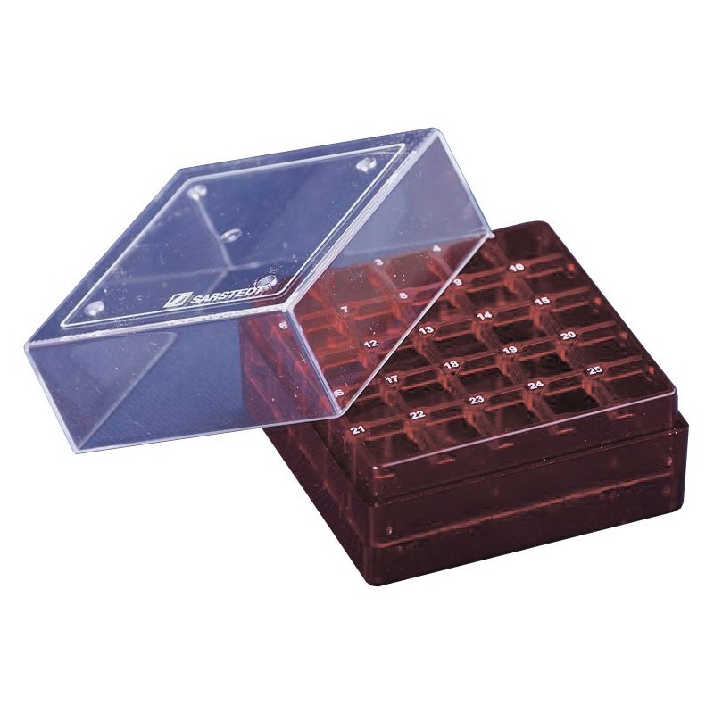 Штатив для криопробирок 1,2-2,0мл, 25 гнезд, красный