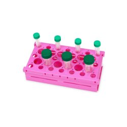 Штатив для пробирок на 15 и 50мл, 255х137х72мм, розовый