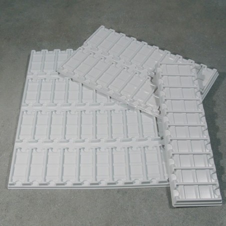 Планшет на 40 гнезд для предметных стекол, белый, 340х400мм