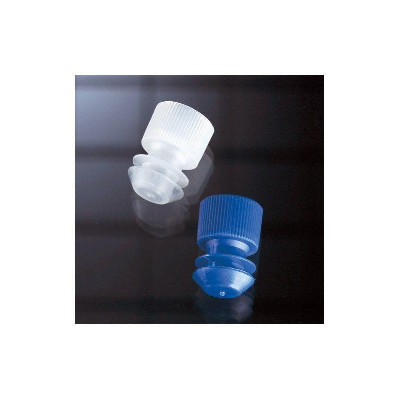 Пробка для пробирок диаметром 16мм, голубой цвет РЕ