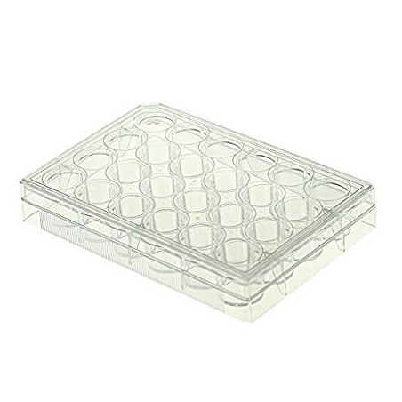 Планшет 24 лунки, плоское дно, с крышкой (стерильный)