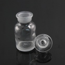 Бутыль 30мл, светлое стекло, широкое горло, притертая крышка (Китай)