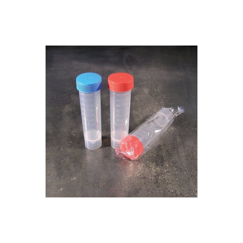 Пробирка 50мл, 30х115мм  коническая устойчивая с закруч. крышкой, РР (стерильная) (уп-100шт)