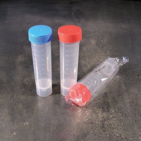 Пробирка 50мл, 30х115мм  коническая устойчивая с закруч. крышкой, РР (стерильная) (уп-100шт)