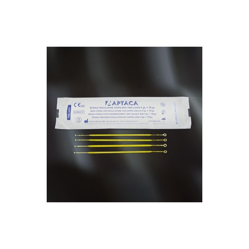 Петля бактериальная двухсторонняя объем-10мкл и 1мкл, стерильная (уп-20шт)