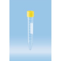 Пробирка 10мл 16х100мм PP коническая с этикеткой с крышкой стерильная (уп-100шт)