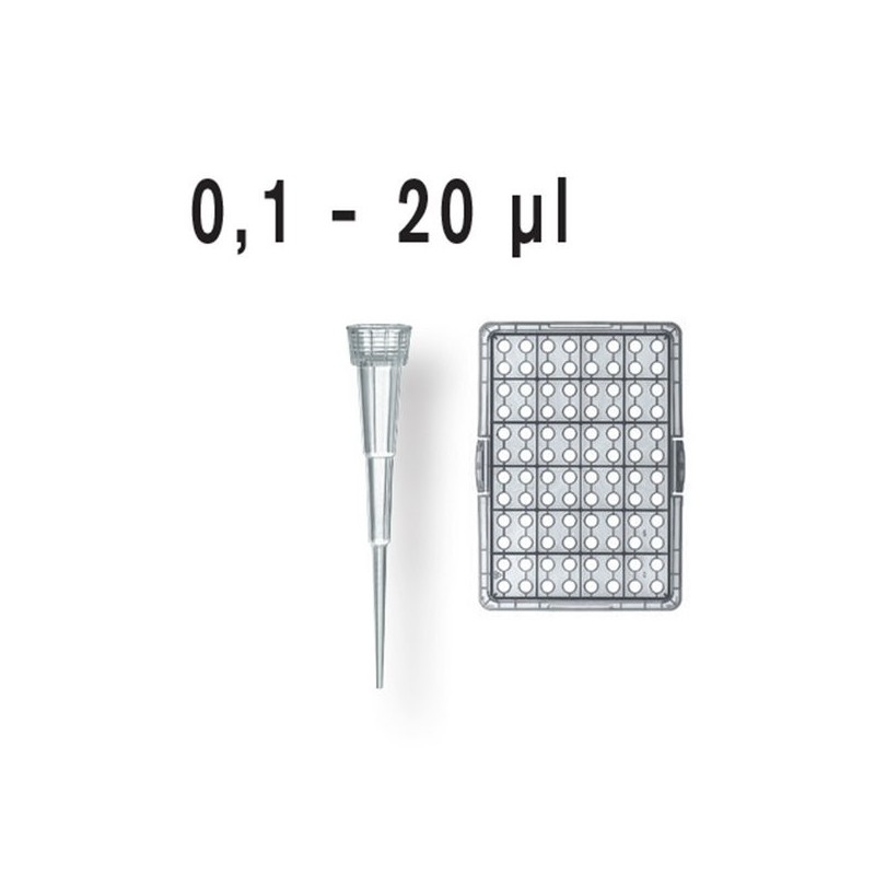 Наконечники 20мкл ДНК/РНК свободные (стерильные) (уп-1штатив по 96шт)