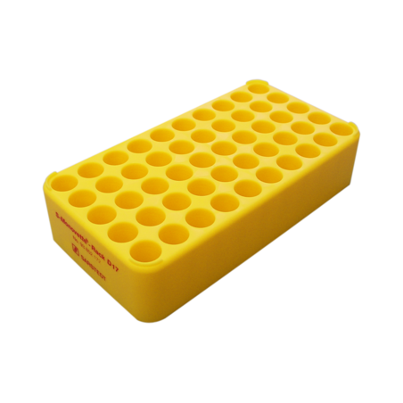 Штатив для пробирок d-17мм, 50 гнезд, желтый