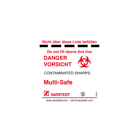 Этикетка маркировочная 70х80мм для шарп-контейнеров с текстом об биоопасности