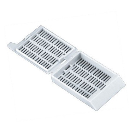 Кассета гистологическая с прямоугольными отверстиями, белая