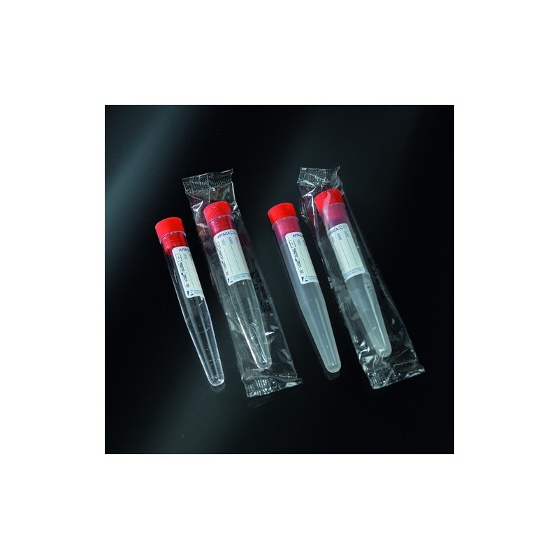 Пробирка 10мл 16х100мм PS коническая с этикеткой с пробкой стерильная