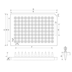 Планшет РР 0,2мл на 96 лунок без окантовки  для Tecan, свободный от ДНК/РНК (стерильный)(уп-50шт)