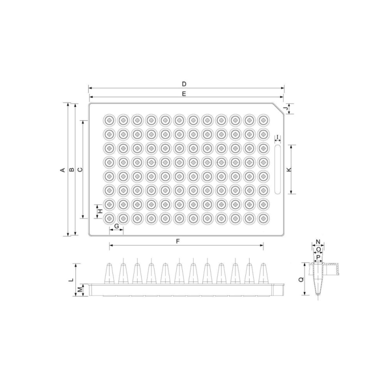 Планшет РР 0,2мл на 96 лунок без окантовки  для Tecan, свободный от ДНК/РНК (стерильный)(уп-50шт)