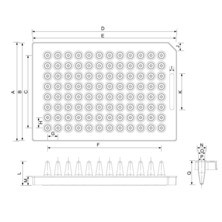 Планшет РР 0,2мл на 96 лунок без окантовки  для Tecan, свободный от ДНК/РНК (стерильный)(уп-50шт)