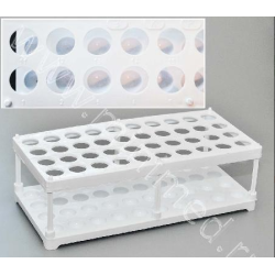Штатив для пробирок 40 гнезд, высота 75мм, РР , белый