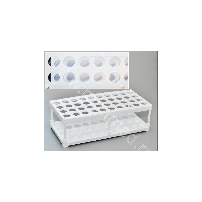 Штатив для пробирок 40 гнезд, высота 75мм, РР , белый