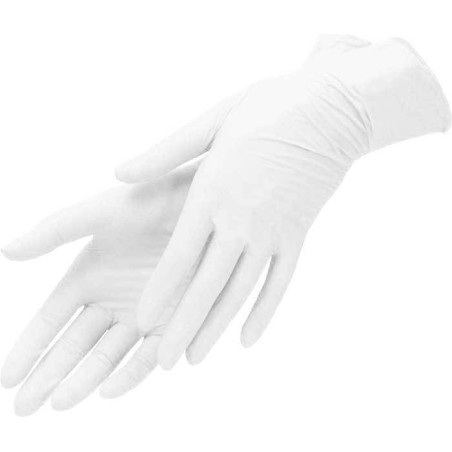 Перчатки латексные опудренные гладкие, размер 6-7 (S) (уп-50пар) (нестерильные)