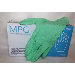 Перчатки нитриловые MPG Nitril (L) (уп-50пар) (нестер., неопудрен.,зеленые)