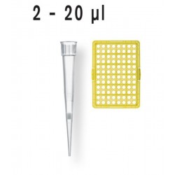 Наконечники 2-20 мкл с фильтром в штативе, стерильные (уп-96шт)