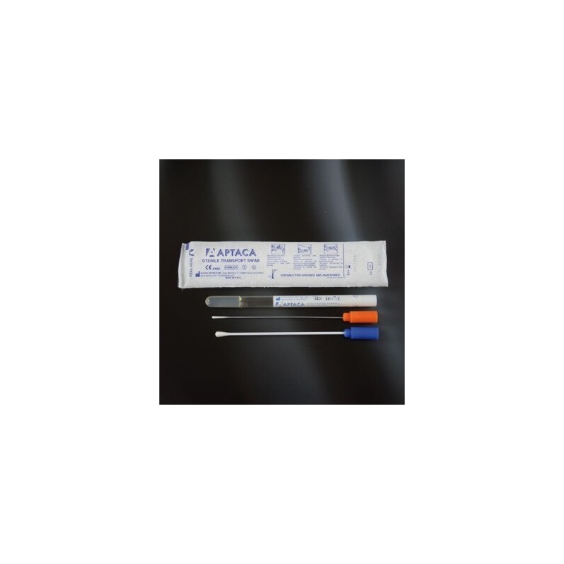 Тампон вискозный, алюминиевая ручка, 12х150мм в пробирке со средой Amies