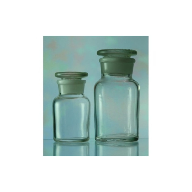 Бутыль 100 мл, светлое стекло, широкое горло, притертая крышка (Китай)