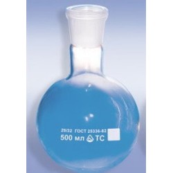 Колба П-1-100-29/32 круглая плоскодонная с притертой пробкой