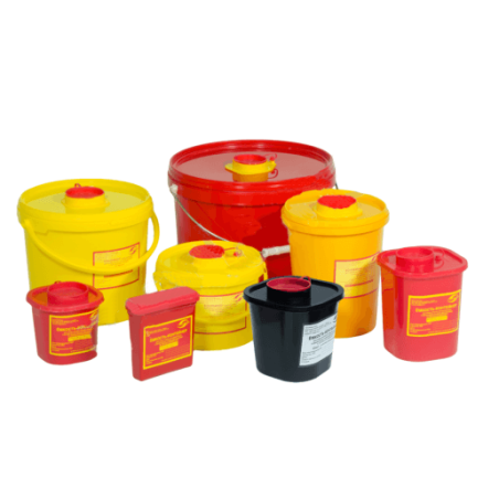 Контейнер 11л для сбора использованного одноразового инструмента,красного цвета