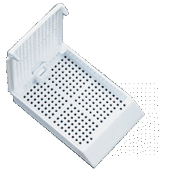 Кассета гистологическая с прямоугольными отверстиями, белая