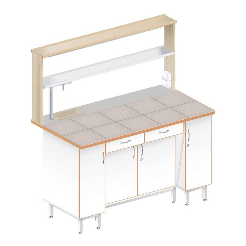 Стол пристенный химический ЛАБ-1500 ПКТМ