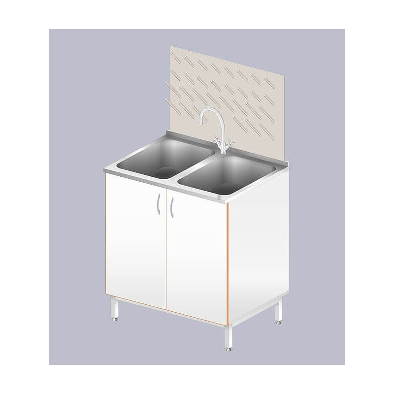 Стол-мойка ЛАБ-800МД (2 чаши)