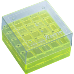 Штатив для криопробирок 1,2-2,0мл, 25 гнезд, желтый