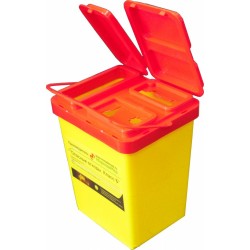 Контейнер 1л для утилизации мед.отходов с двумя крышками (1дм3)