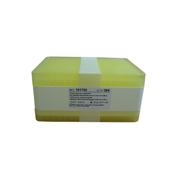 Наконечники 0-200мкл (штатив-384 шт)