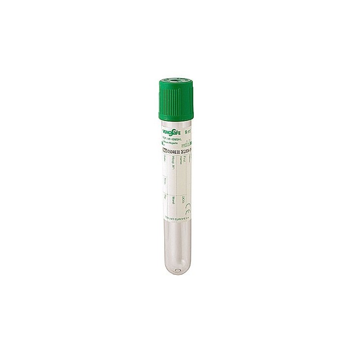 Пробирка Venosafe с литий-гепарином на 9мл крови (кор.-1200шт)
