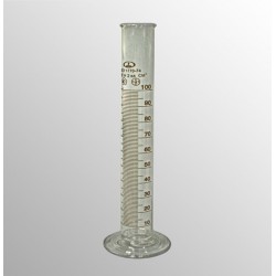 Цилиндр мерный 1-100-2 с носиком на стеклянном основании